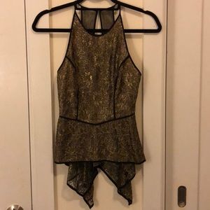 BCBG Metallic Gold Top